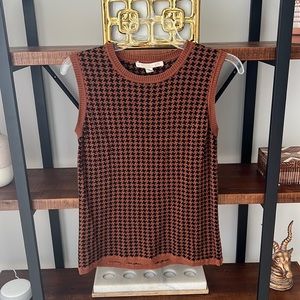 Belford Vintage tank sweater - brown and black print - women’s M